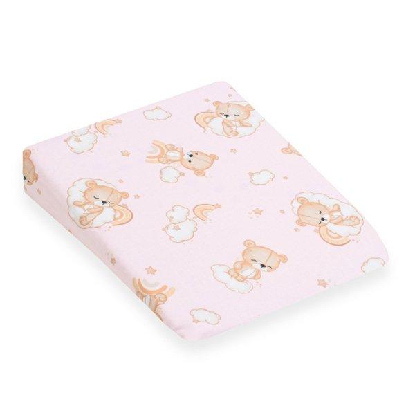 Baba párna huzat- ék alakú New Baby BASIC fehér 30x37 cm bear pink