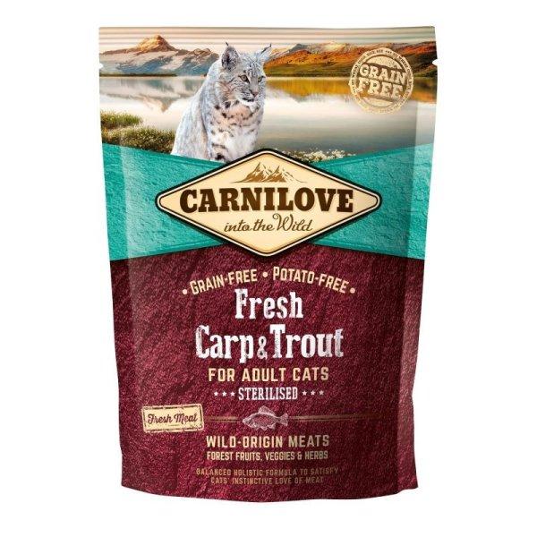 Carnilove Fresh Adult Cat Carp & Trout Sterilised - Ponty és Pisztráng Hússal
400g