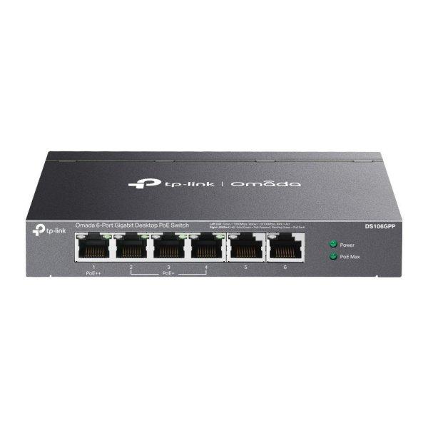 TP-Link DS106GPP Omada 6-Port Gigabit Unmanaged Desktop Switch with 3-Port PoE+
and 1-Port PoE++