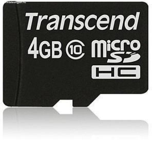 Transcend 4GB microSDHC Class 10 W/O + adapterrel