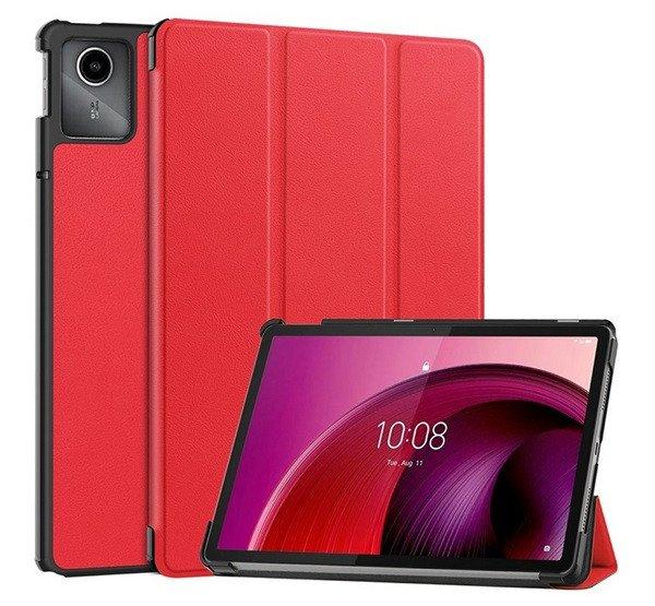 Tok álló, bőr hatású (aktív FLIP, oldalra nyíló, TRIFOLD, asztali
tartó) PIROS Lenovo Tab M11 (TB330)