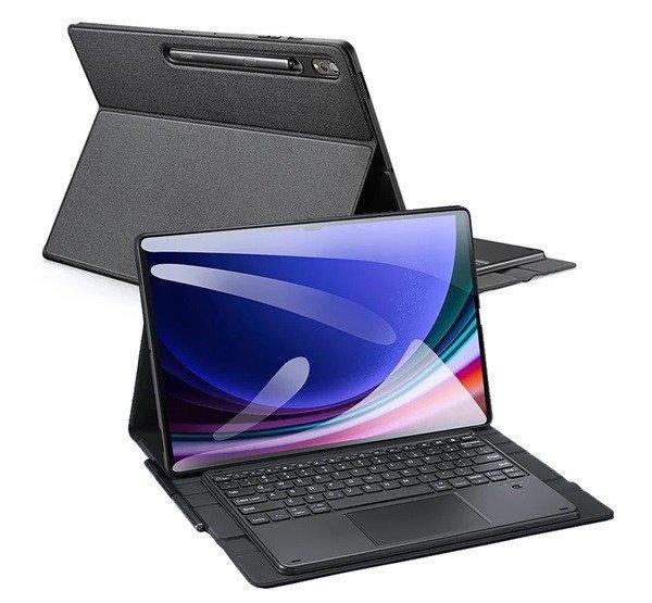 DUX DUCIS tok álló, bőr hatású (FLIP, bluetooth billentyűzet, asztali
tartó, QWERTY, angol nyelvű, ceruza tartó) FEKETE Samsung Galaxy Tab S10
Ultra LTE (SM-X926B), Galaxy Tab S10 Ultra WIFI 