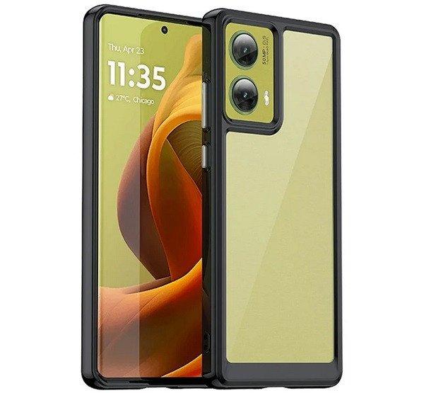 Szilikon telefonvédő (ütésállóság, átlátszó hátlap) FEKETE Motorola
Moto G85 5G