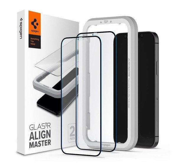 Spigen AlignMaster Glas.tR Apple iPhone 12/12 Pro Tempered kijelzővédő fólia
(2db)