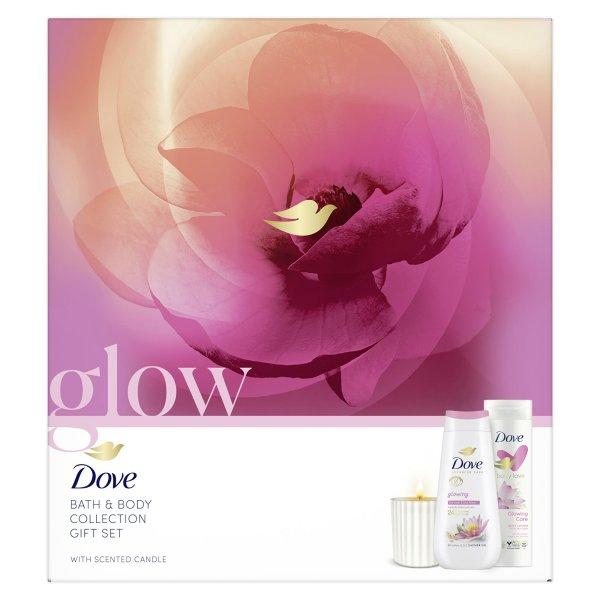 Dove Testápoló ajándék szett gyertyával Glow