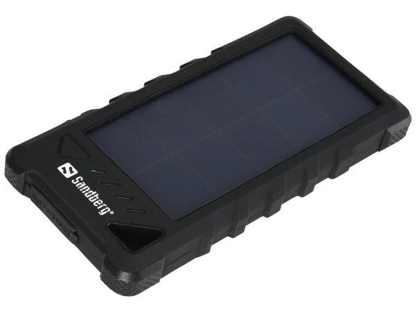 Sandberg Akkubank - Outdoor Solar Powerbank 16000mAh (napelemes; kültéri; IP54
por és cseppálló; LED lámpa; 3,4A 2xUSB)