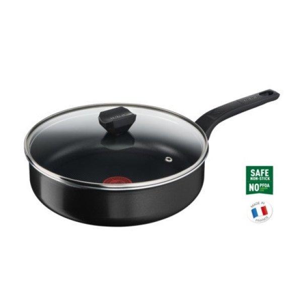 Tefal B5673253 pároló serpenyő fedővel 24cm simply clean red