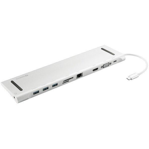 SANDBERG 136-31 sandberg notebook dokkoló - usb-c 10-in-1 docking station
(usb-c, hdmi/vga, 3x usb3.0, 1x rj-45, audio, kártyaolvasó)