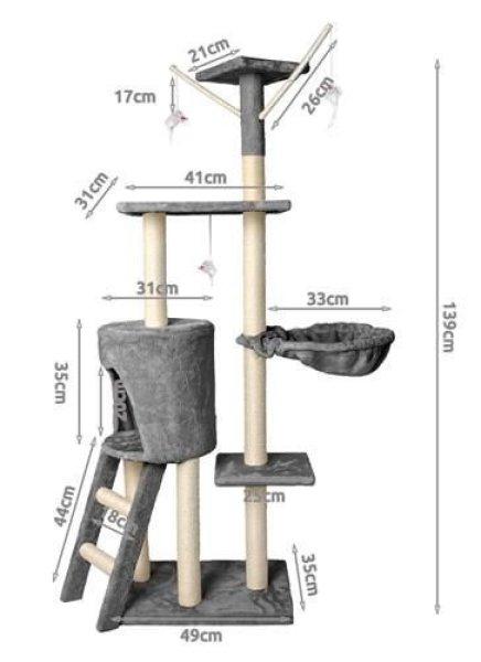 Macska kaparófa 138cm (szürke)