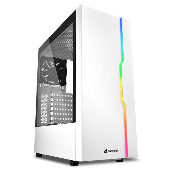 Sharkoon Számítógépház - RGB Slider White (fehér; üveg oldal; alsó táp;
ATX; 6x120mm; 2xUSB3.0; 1xUSB2.0; I/O)