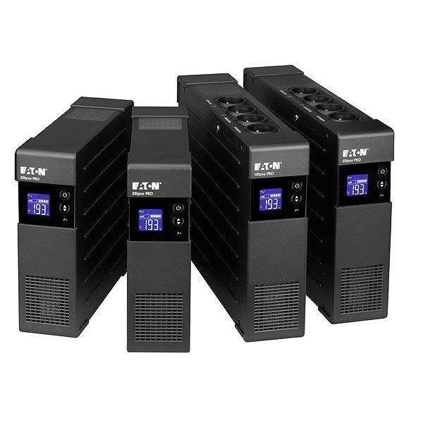 EATON szünetmentes 650VA - ELP650DIN (4 Schuko kimenet, line-interaktív, LCD,
USB, szoftver, AVR, rack/torony)