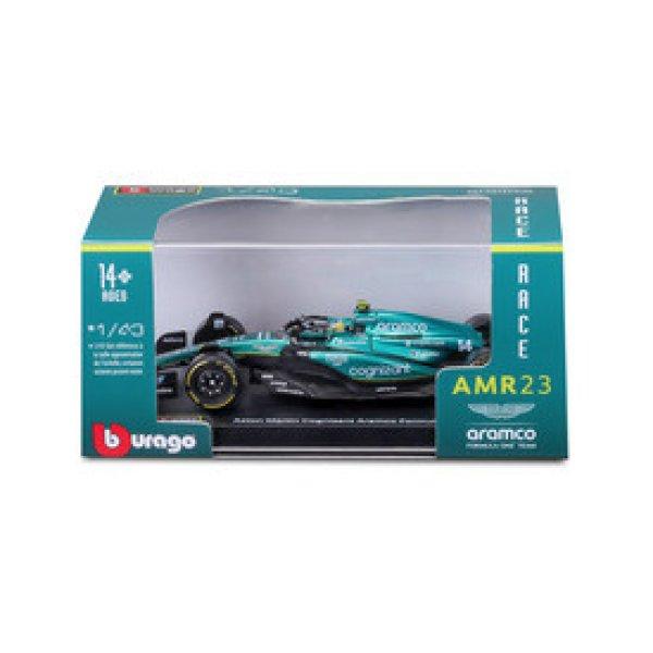 Bburago 1 /43 F1 versenyautó- Aston Martin AMR23 (with helmet) (#14 (F. Alonso)