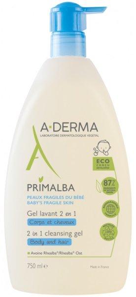 A-DERMA Tisztító zselé csecsemőknek 2 az 1-ben Primalba
(2in1 Cleansing Gel) 750 ml