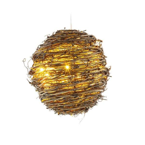 Retlux RXL 240 karácsonyi dekoráció, elemes, rattan labda, 20 LED, 30 cm,
meleg fehér