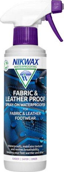 Nikwax impregnálószer szivacsos spray-vel, bőr és kombinált lábbeli Fabric
& Leather Proof Spray 300ml