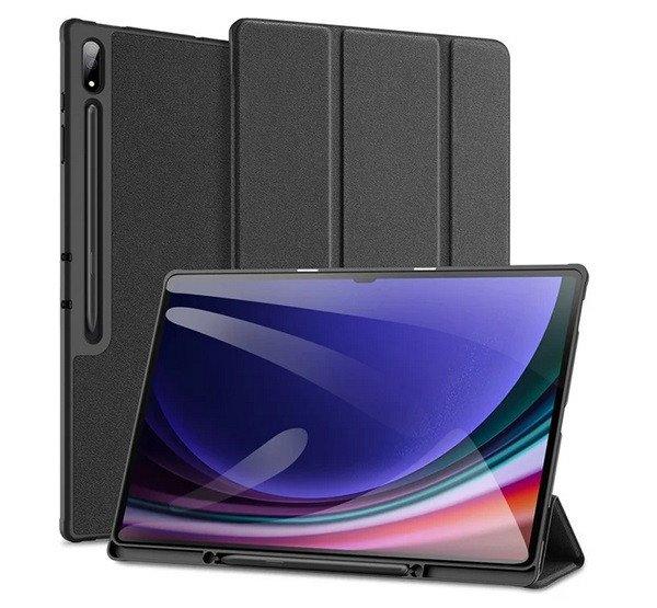 DUX DUCIS DOMO tok álló, bőr hatású (aktív FLIP, oldalra nyíló, TRIFOLD,
asztali tartó, ceruza tartó) FEKETE Samsung Galaxy Tab S10 Ultra LTE
(SM-X926B), Galaxy Tab S10 Ultra WIFI (SM-X920)