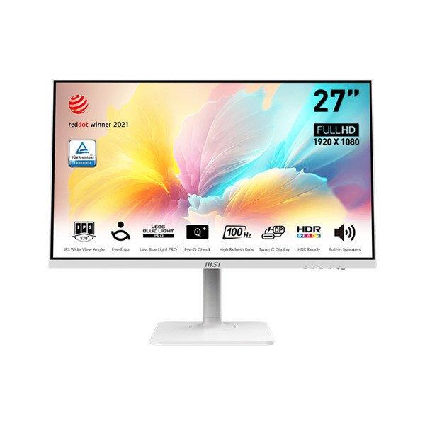 MSI Monitor Business Modern MD2712PW 27" FHD, 1920x1080, IPS, 100Hz, 1000:1
CR, 300cd/m2, 1ms, HDMI, USB-C, White