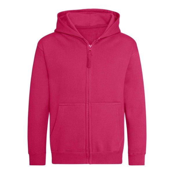 Just Hoods Gyerek cipzáras kapucnis pulóver AWJH050J, Hot Pink-9/11