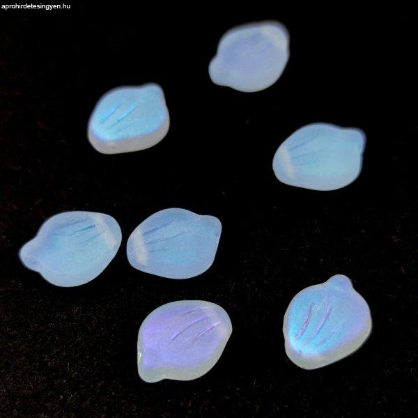 Préselt virágszirom gyöngy - Peony Petal - 9x12mm - Light Sapphire Matt AB