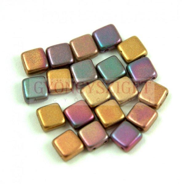 Tile gyöngy - Matte Metallic Bronze Iris - 6x6mm