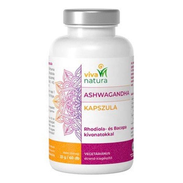 Viva natura ashwagandha rhodiola és bacopa kivonatokkal vegetáriánus
étrend-kiegészítő kapszula 60 db