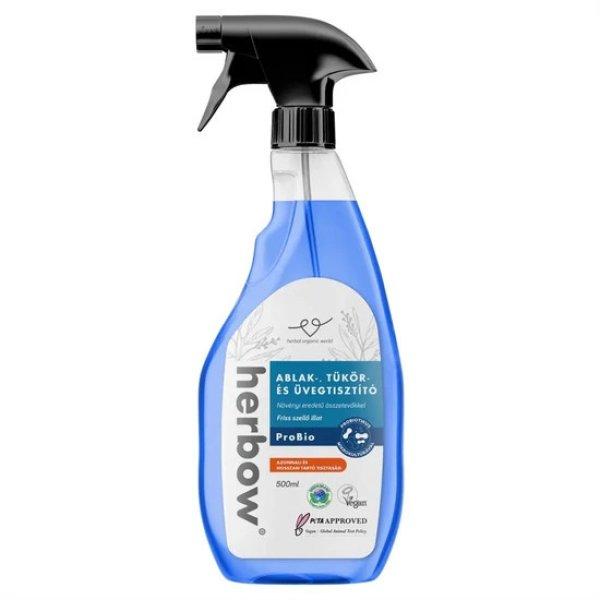 Herbow ablak-, tükör- és üvegtisztító probiotikus spray and wipe friss
szellő illattal 500 ml