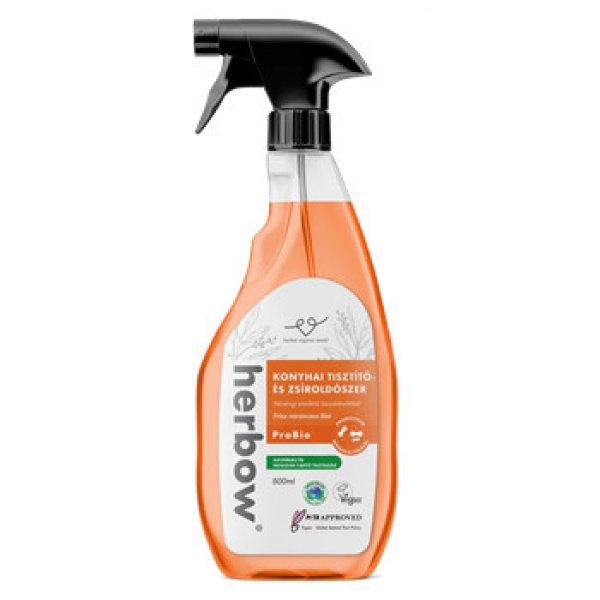 Herbow konyhai tisztító és zsíroldó probiotikus spray and rinse friss
narancsos illattal 500 ml