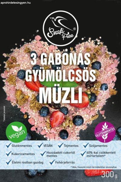 Szafi Free 3 gabonás gyümölcsös müzli (gluténmentes) 300 g