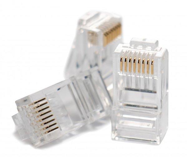 Hikvision DS-1M6UA-15U/100PCS RJ45 csatlakozó, UTP fali kábelre (tömör),
cat6, önkioltó UL94V-2, 100 db/doboz, 8P8C