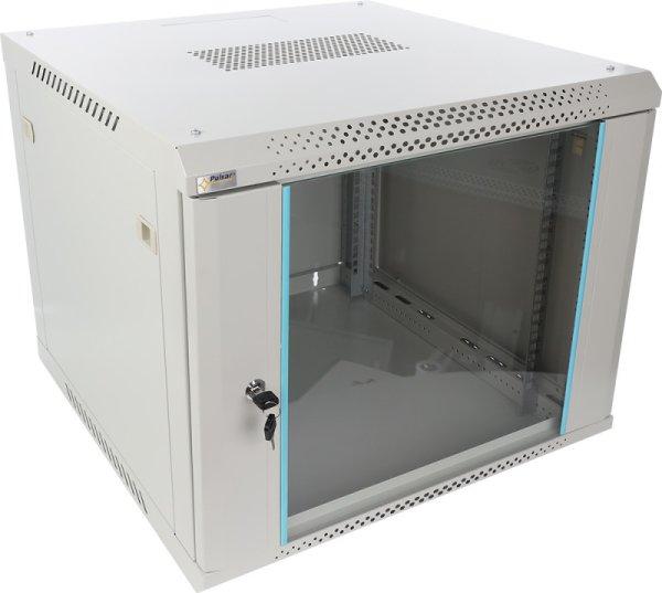 Pulsar RWA966-G 19" 9U 600x600 fali rack szekrény, lapra szerelt, szürke,
könnyített kialakítás