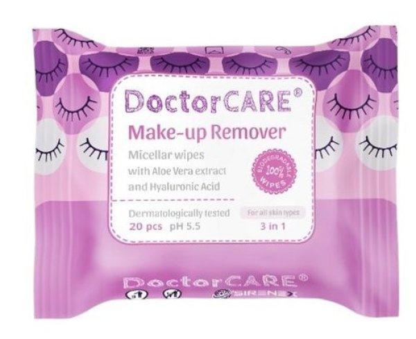 Doctor Care sminklemosó törlőkendő 100% biodegradable 20 db