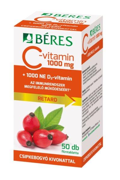 Béres c-vitamin 1000 mg elnyújtott kioldódású ftbl+d3 vitami 50 db