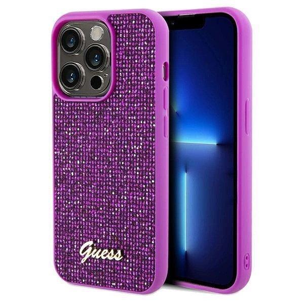 Guess Disco Metal Script tok iPhone 14 Pro Max - fukszia