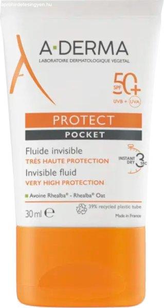 A-DERMA Fényfényvédő SPF 50 Protect Pocket (Vey High
Protection Invisible Fluid) 30 ml