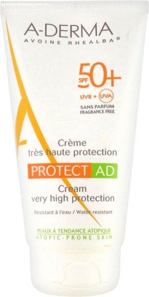 A-DERMA Fényvédő krém atópiás bőrre SPF 50+
Protect AD (Very High Protection Cream) 150 ml