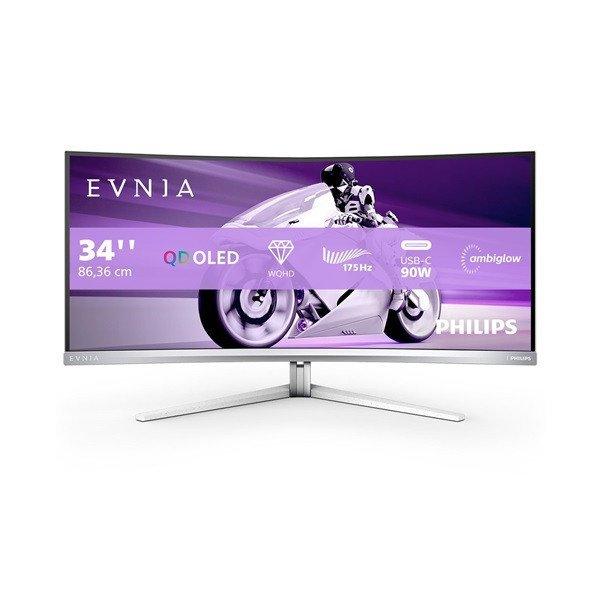 Philips Ívelt Gaming OLED monitor 34", 34M2C8600/00 3440x1440, 21:9,
0,03ms, 2xHDMI/DP/4xUSB/USB-C, hangszóró, áll. mag.