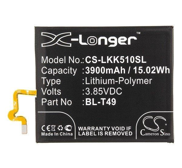 CAMERON SINO Li-Polymer akku (3.85V/3900mAh, LG BL-T49 kompatibilis) FEKETE LG
K51S (K510EMW), LG K41S (K410S)