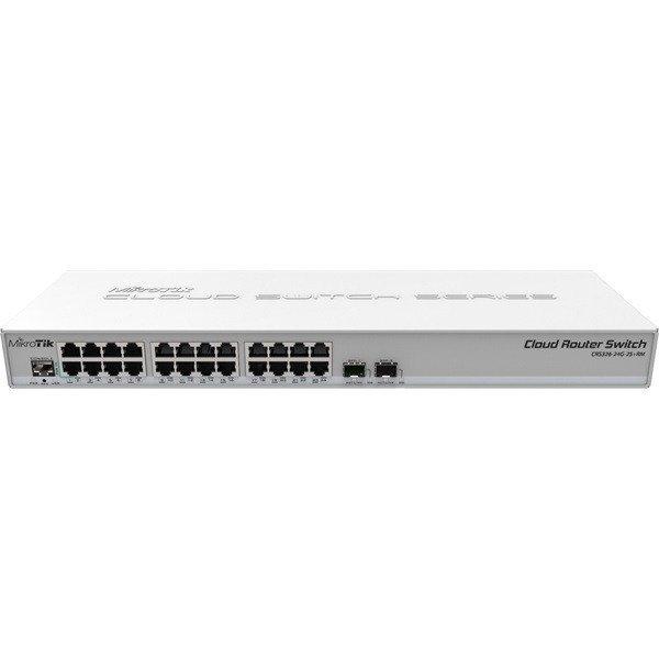 MIKROTIK Cloud Router Switch 24x1000Mbps + 2x10Gbit SFP+, Menedzselhető, Rackes
- CRS326-24G-2S+RM