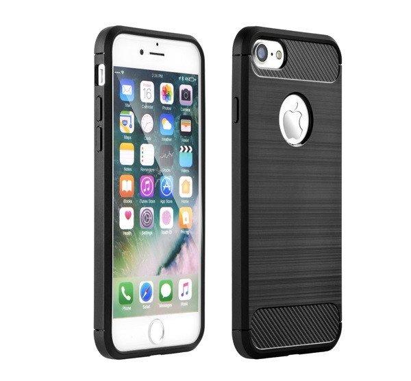 Forcell Carbon hátlap tok Apple iPhone 7/8/SE2020/SE2022, fekete