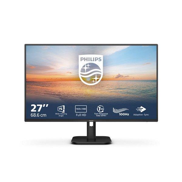 PHILIPS IPS monitor 27" 27E1N1100A, 1920x1080, 16:9, 250cd/m2, 4ms,
VGA/HDMI, hangszóró, 100Hz