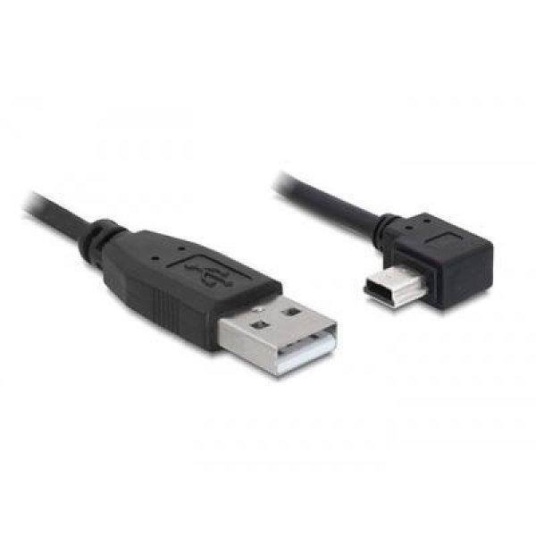 DELOCK kábel USB-A male > USB mini-B male 90 fokos bal 1m