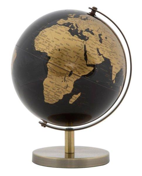 Asztali dekoráció, földgömb 17 cm, fekete bronz - GLOBE - Butopêa