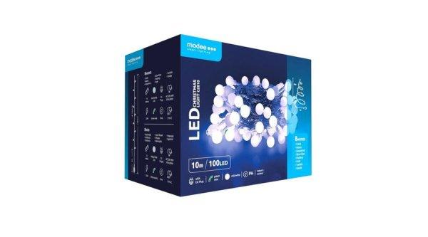 Modee Karácsonyi LED Fényfüzér Berry Plastic Adapteres (100LED/10m/10cm)
cold