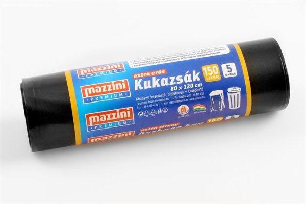 Nagykukazsák, extra erős, 150 l, 5 db, 80x120 cm, 40 µ, MAZZINI
"Premium", fekete