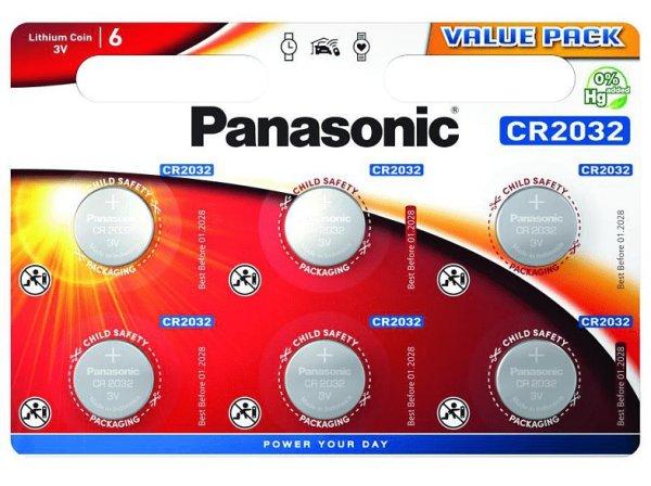 Panasonic CR2032L/6BP lítium gombelem (6 db / bliszter)