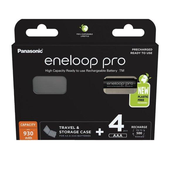 eneloop pro BK-4HCDEC4BE AAA/mikro 930mAh Ni-MH akkumulátor 4db/csomag +
akkubox