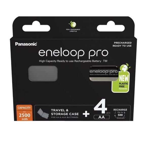 eneloop pro BK-3HCDEC4BE AA/ceruza 2500mAh Ni-MH akkumulátor 4db/csomag +
akkubox