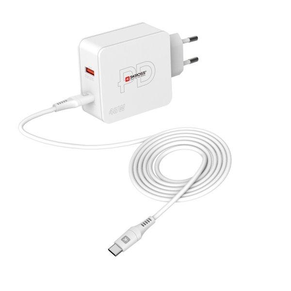 SKROSS univerzális gyorstöltő USB-C és USB-A csatlakozóval, 48W, PD, USB-C
töltőkábel