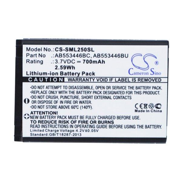 Samsung AB553446BU, AB553446BC, AB553446BU 3.7V 700mAh utángyártott akku
Li-ion