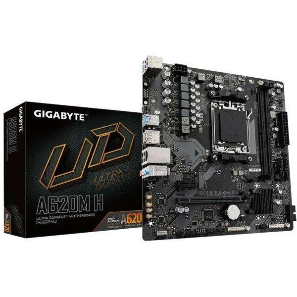 Gigabyte Alaplap - AMD A620M H AM5 (A620M, 2xDDR5 5200MHz, PCI-E, 4xSATA3, M.2,
9xUSB2.0, 4xUSB3.1)